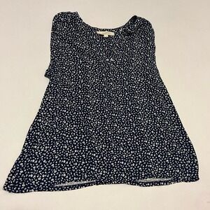 Loft Blue Sleeveless floral blouse M